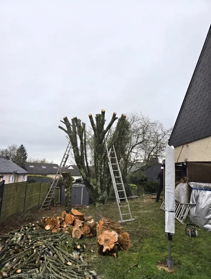 Abattage délicat à proximité d'une maison